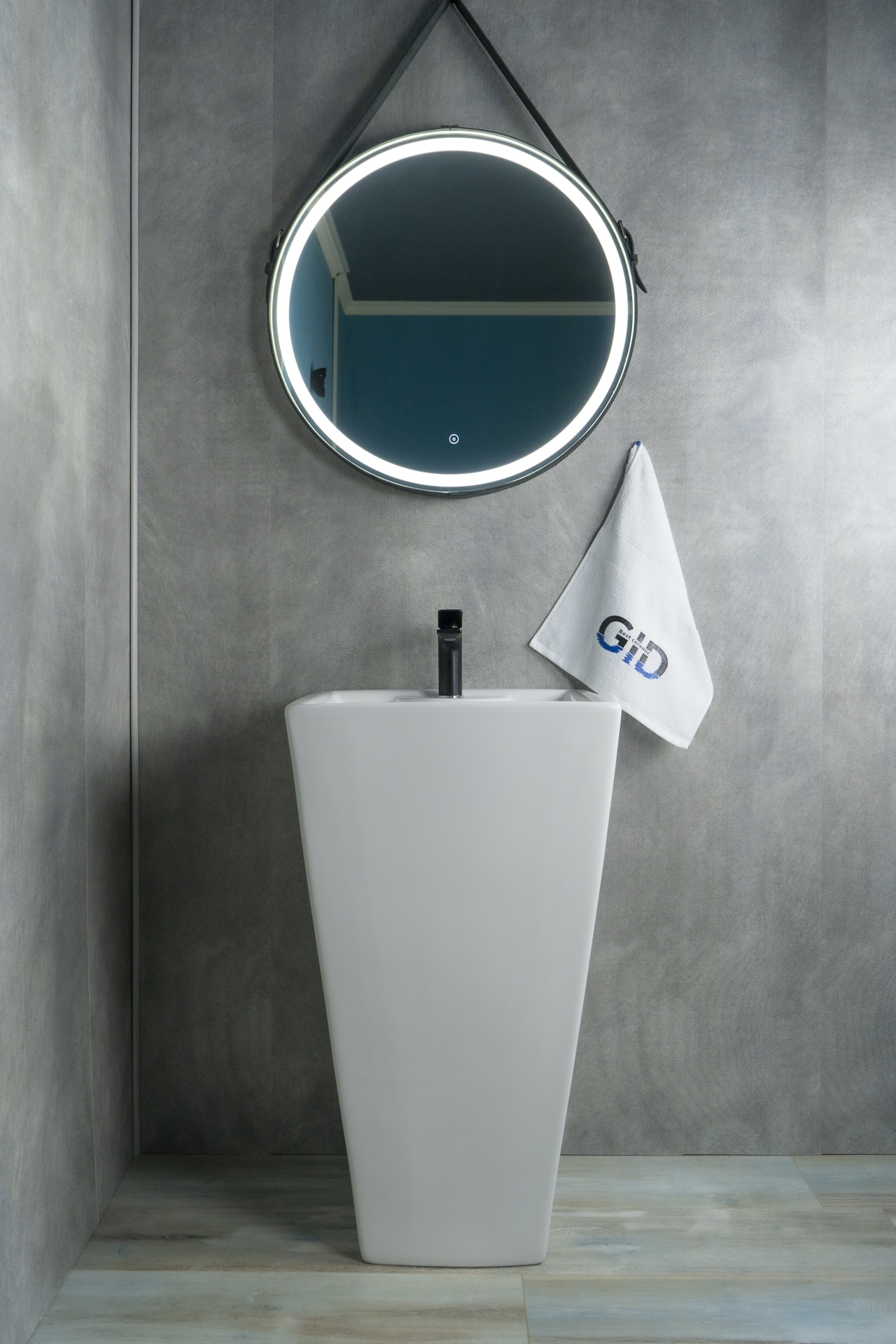Раковина Gid Nb145 81103 накладная белая 46.5x46.5x81