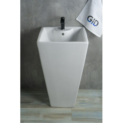 Раковина Gid Nb145 81103 накладная белая 46.5x46.5x81