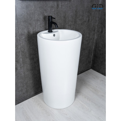 Раковина Gid Nb135 81102 накладная белая 46x46x86