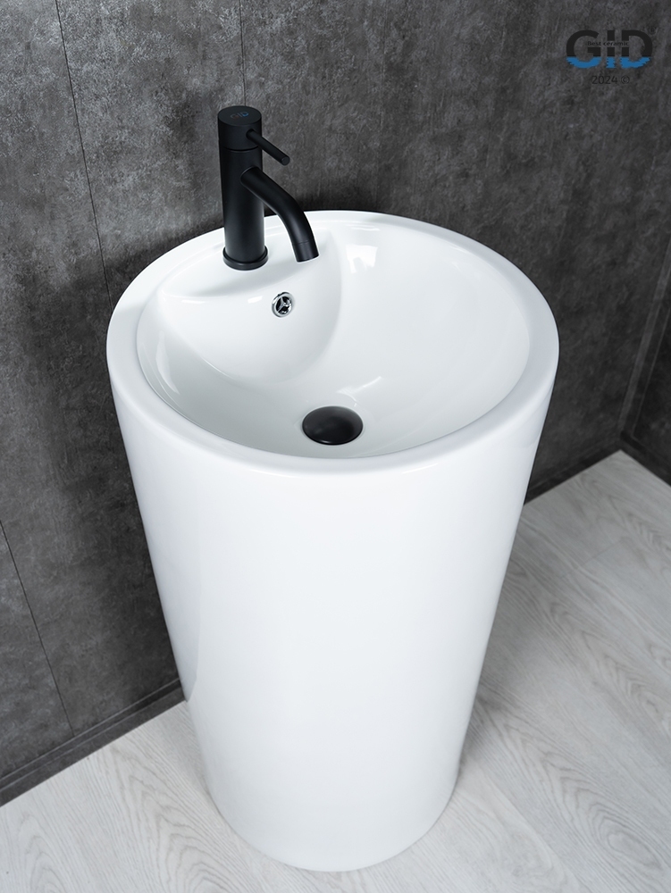 Раковина Gid Nb135 81102 накладная белая 46x46x86