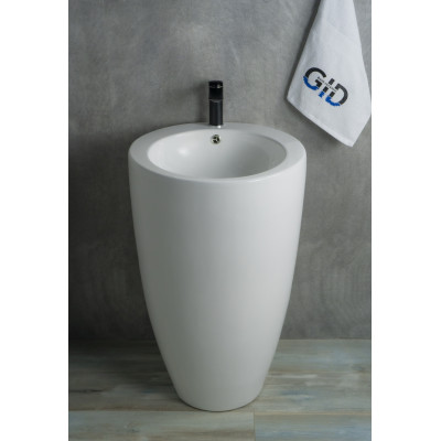 Раковина Gid Nb133 81106 накладная белая 49x49x82