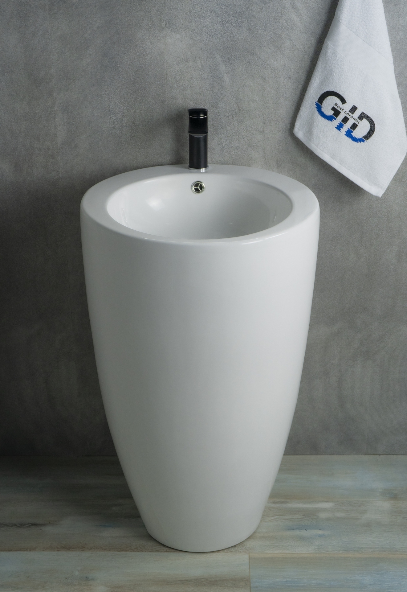 Раковина Gid Nb133 81106 накладная белая 49x49x82
