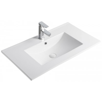 Раковина Gid 9080e 71104 встраиваемая сверху белая 81x46.5x17