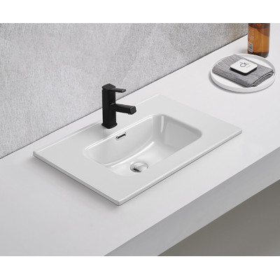 Раковина Gid 9070s 71156 встраиваемая сверху белая 71x46.5x17