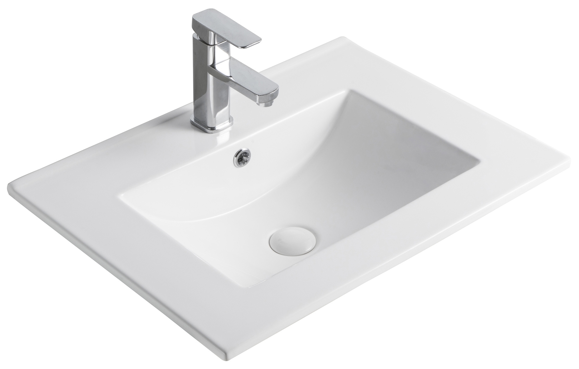 Раковина Gid 9060e 71101 встраиваемая сверху белая 61x46.5x17