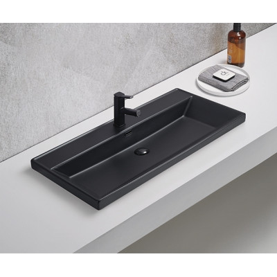 Раковина Gid Bm5510s 72204 встраиваемая сверху черная матовая 101x46.5x15