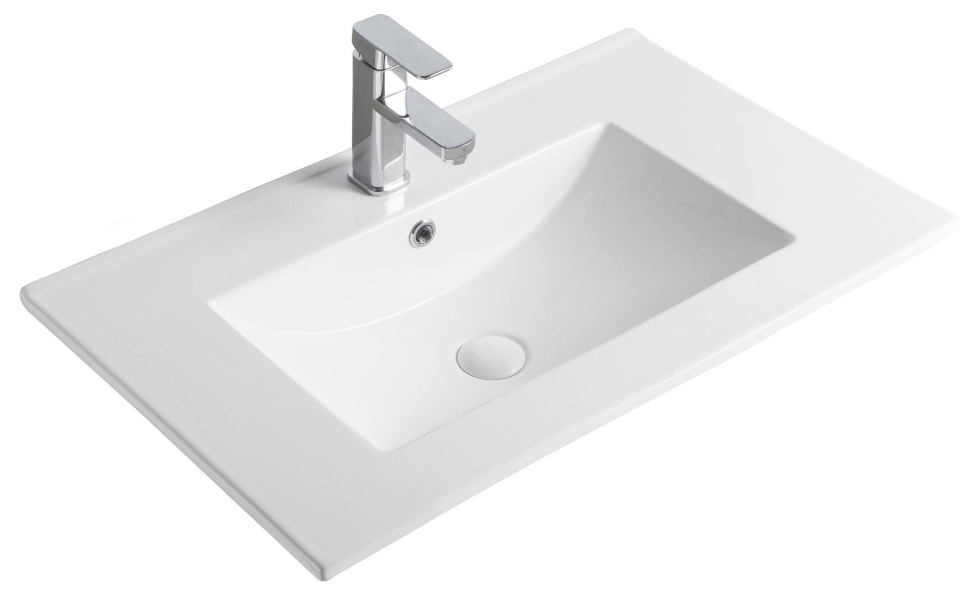 Раковина Gid 9070e 71102 встраиваемая сверху белая 71x46.5x17