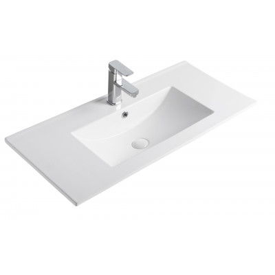 Раковина Gid NYJ803-90 71112 встраиваемая сверху белая 91x40x17
