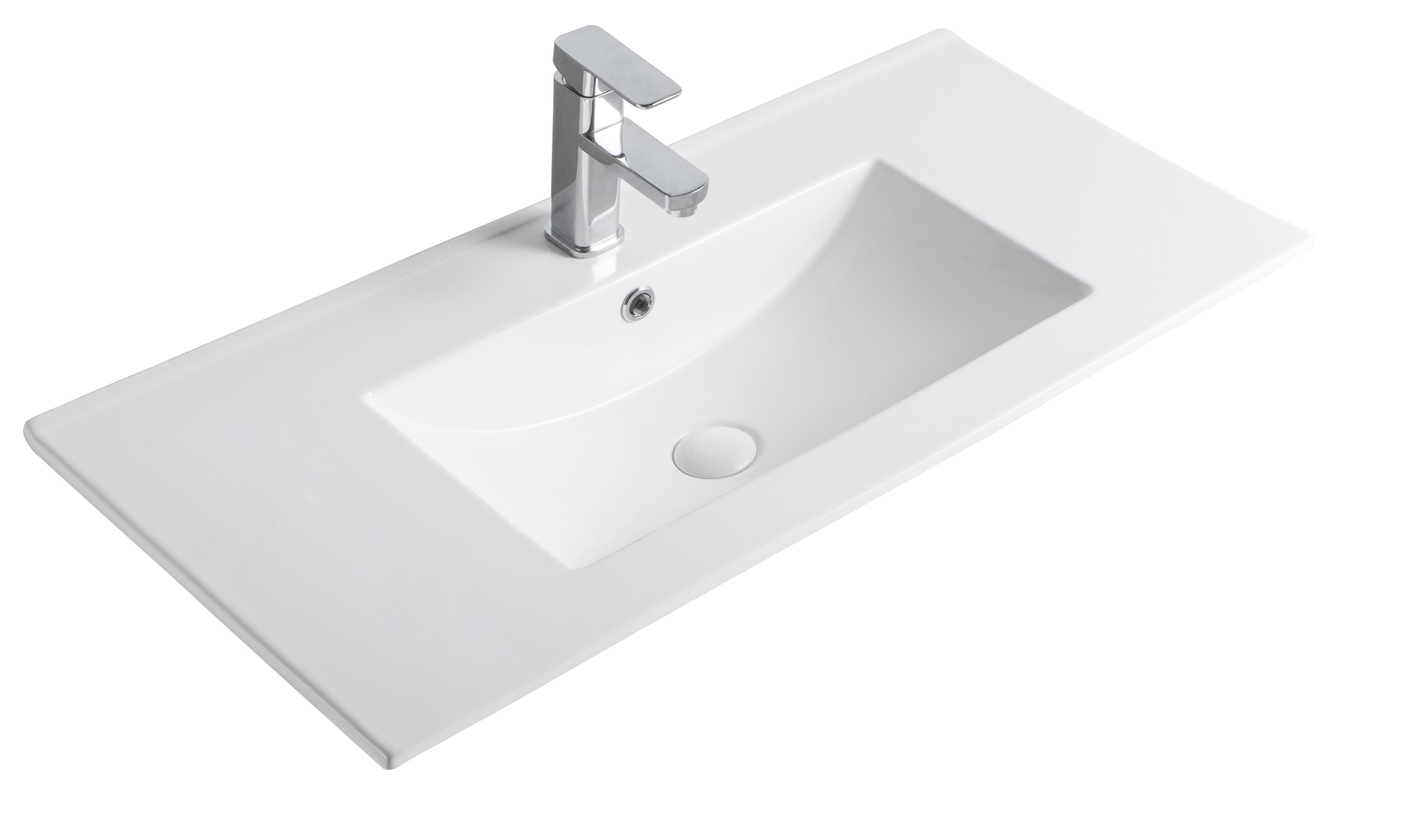 Раковина Gid NYJ803-90 71112 встраиваемая сверху белая 91x40x17