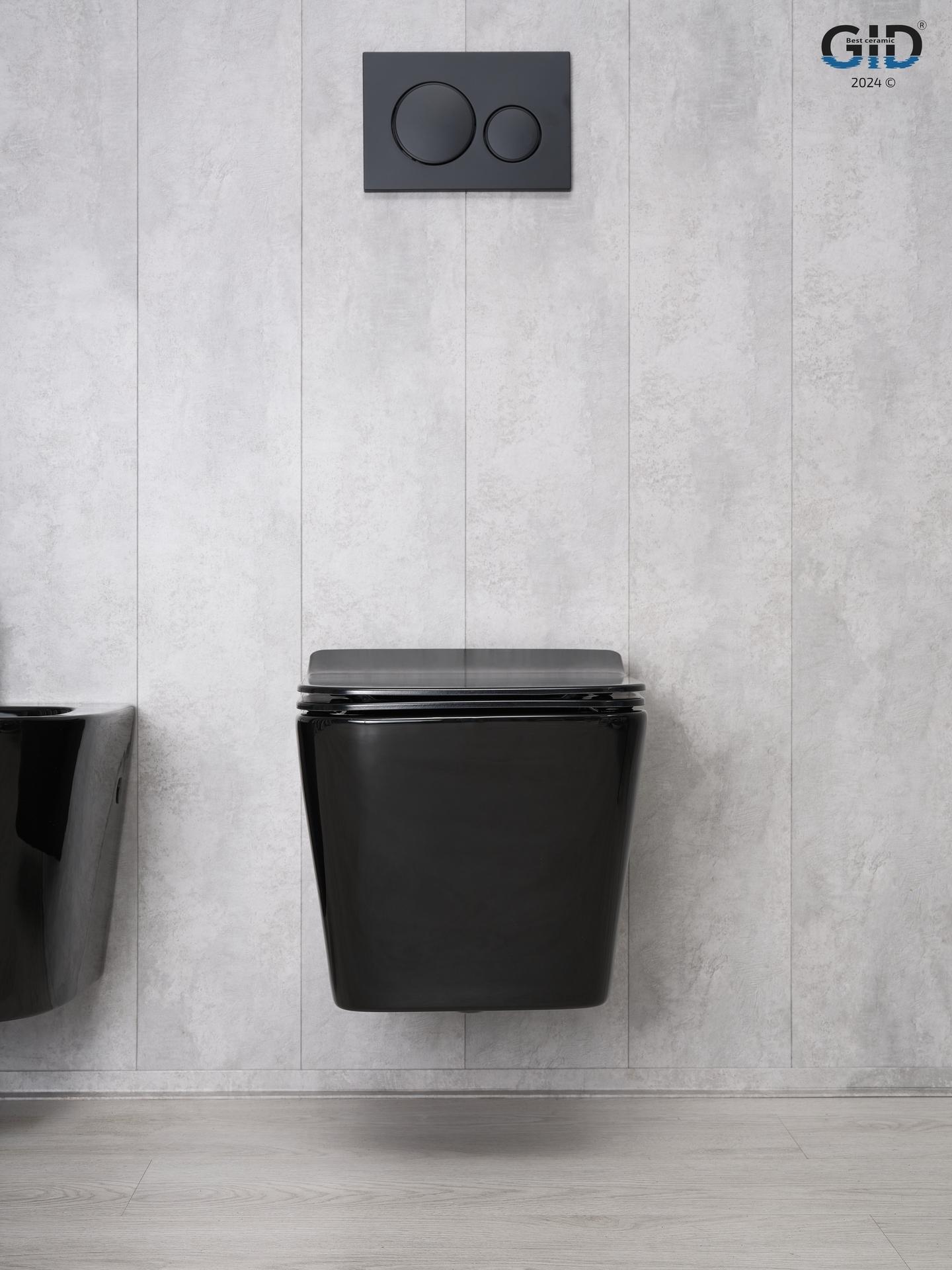 Унитаз подвесной Gid Tr2144BL 62224Y черная глянцевая 52x36x33.5