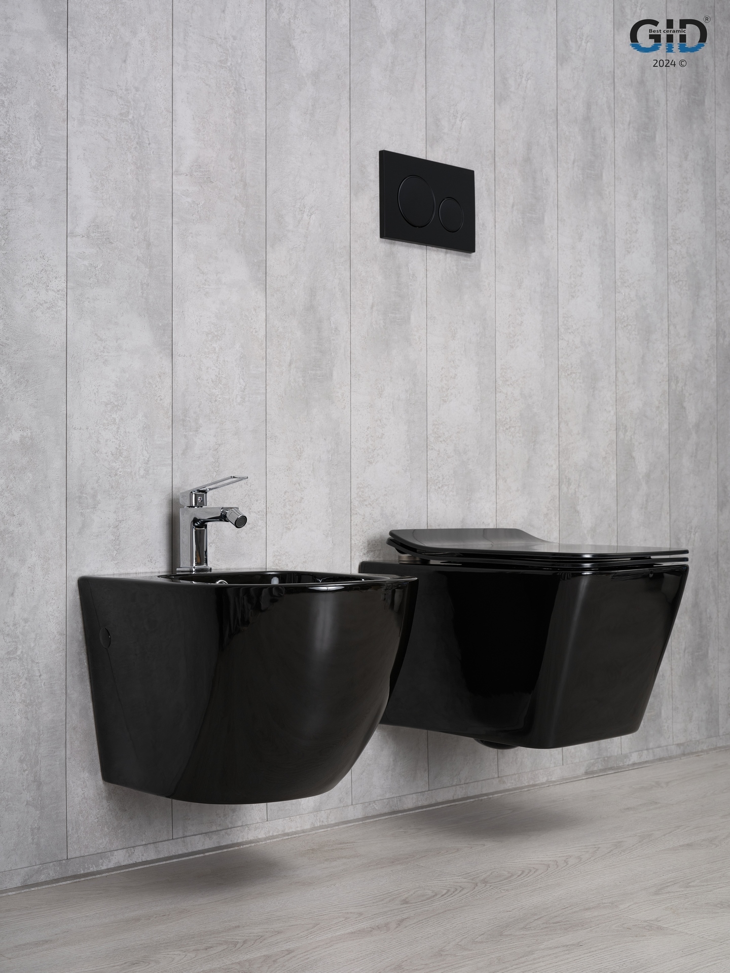 Унитаз подвесной Gid Tr2144BL 62224Y черная глянцевая 52x36x33.5