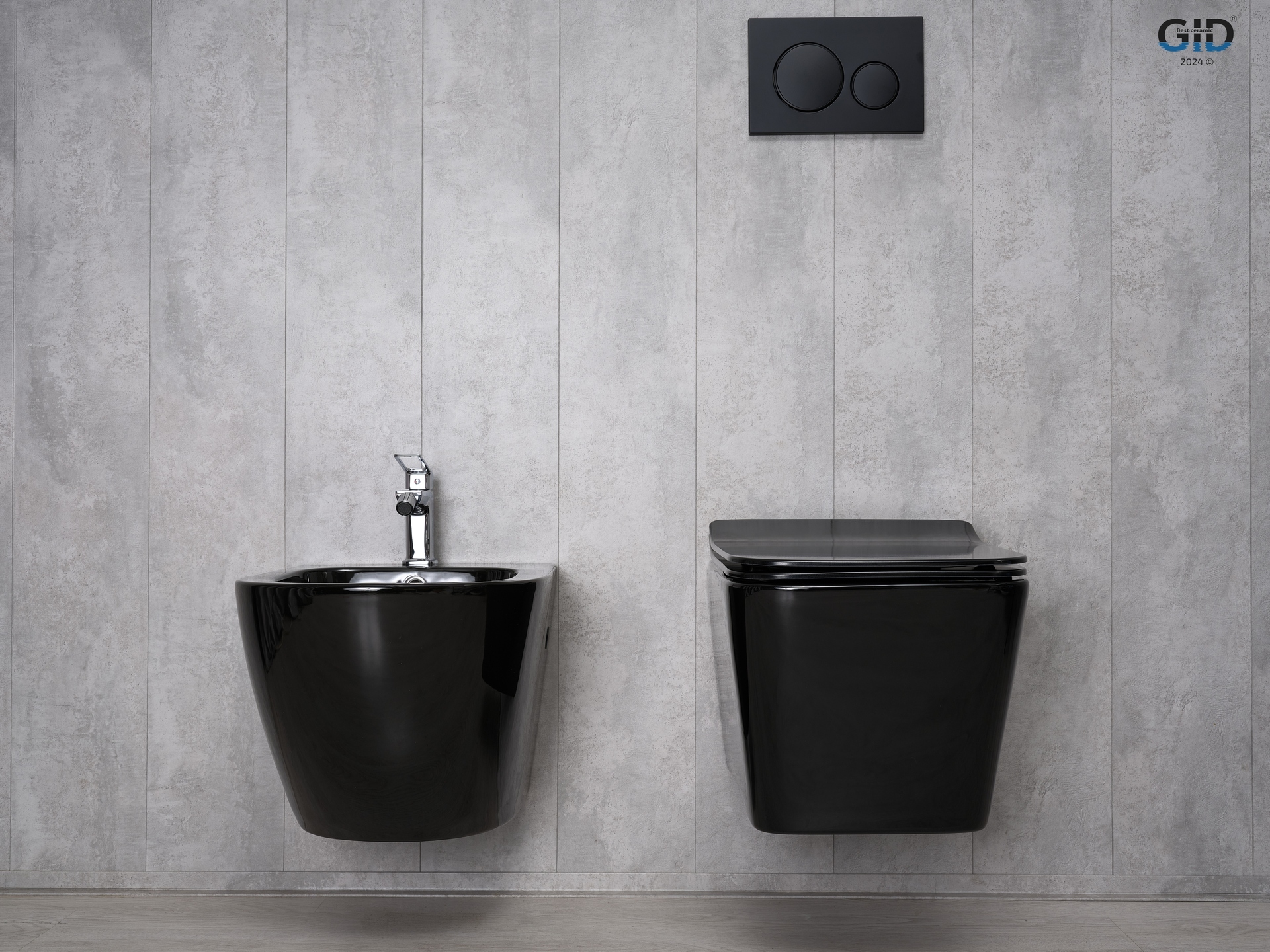 Унитаз подвесной Gid Tr2144BL 62224Y черная глянцевая 52x36x33.5