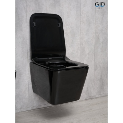 Унитаз подвесной Gid Tr2144BL 62224Y черная глянцевая 52x36x33.5