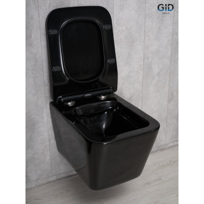 Унитаз подвесной Gid Tr2144BL 62224Y черная глянцевая 52x36x33.5