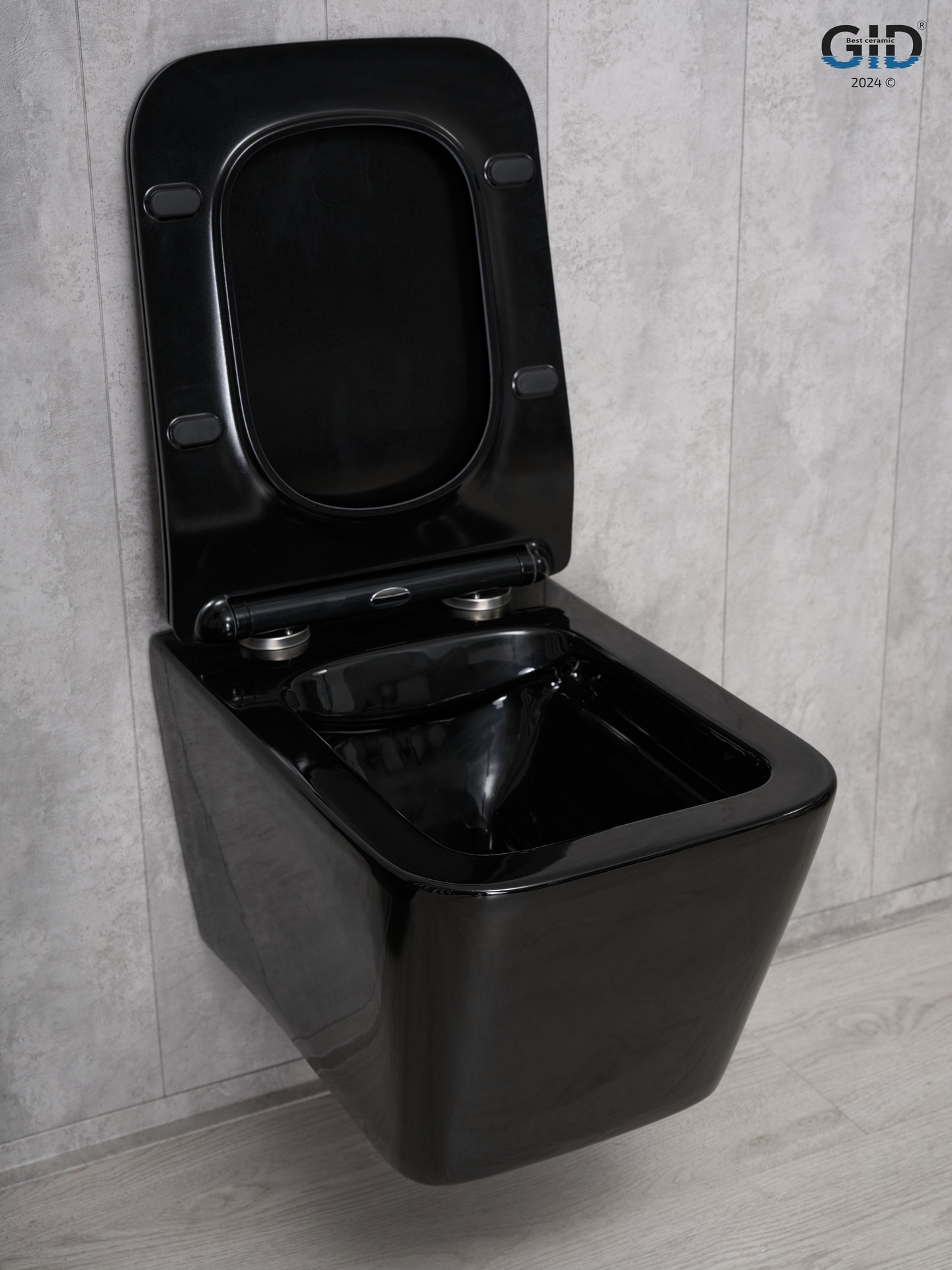 Унитаз подвесной Gid Tr2144BL 62224Y черная глянцевая 52x36x33.5