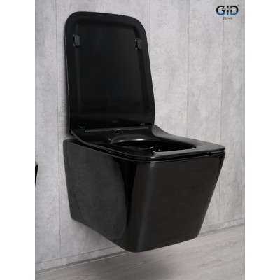 Унитаз подвесной Gid Tr2144BL 62224Y черная глянцевая 52x36x33.5