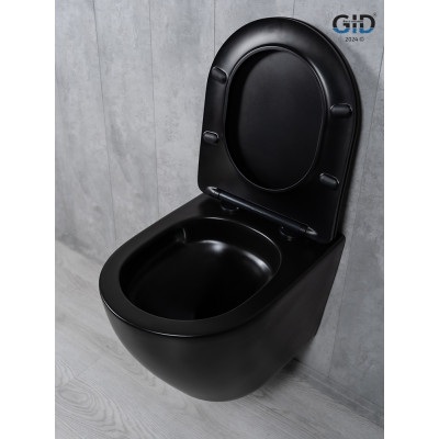Унитаз подвесной Tornado Gid Tr2122TF-Bm 62261Y черный матовый 49x36x36