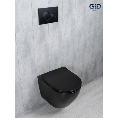 Унитаз подвесной Tornado Gid Tr2122TF-Bm 62261Y черный матовый 49x36x36