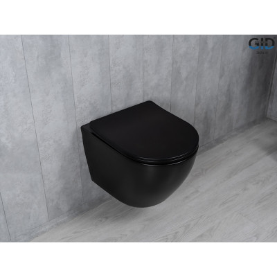 Унитаз подвесной Tornado Gid Tr2122TF-Bm 62261Y черный матовый 49x36x36