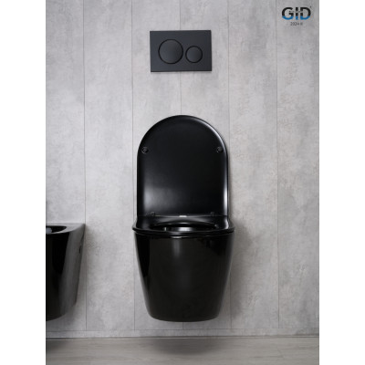 Унитаз подвесной Gid Tr2198-18 62204Y черная глянцевая 49x36x35.5
