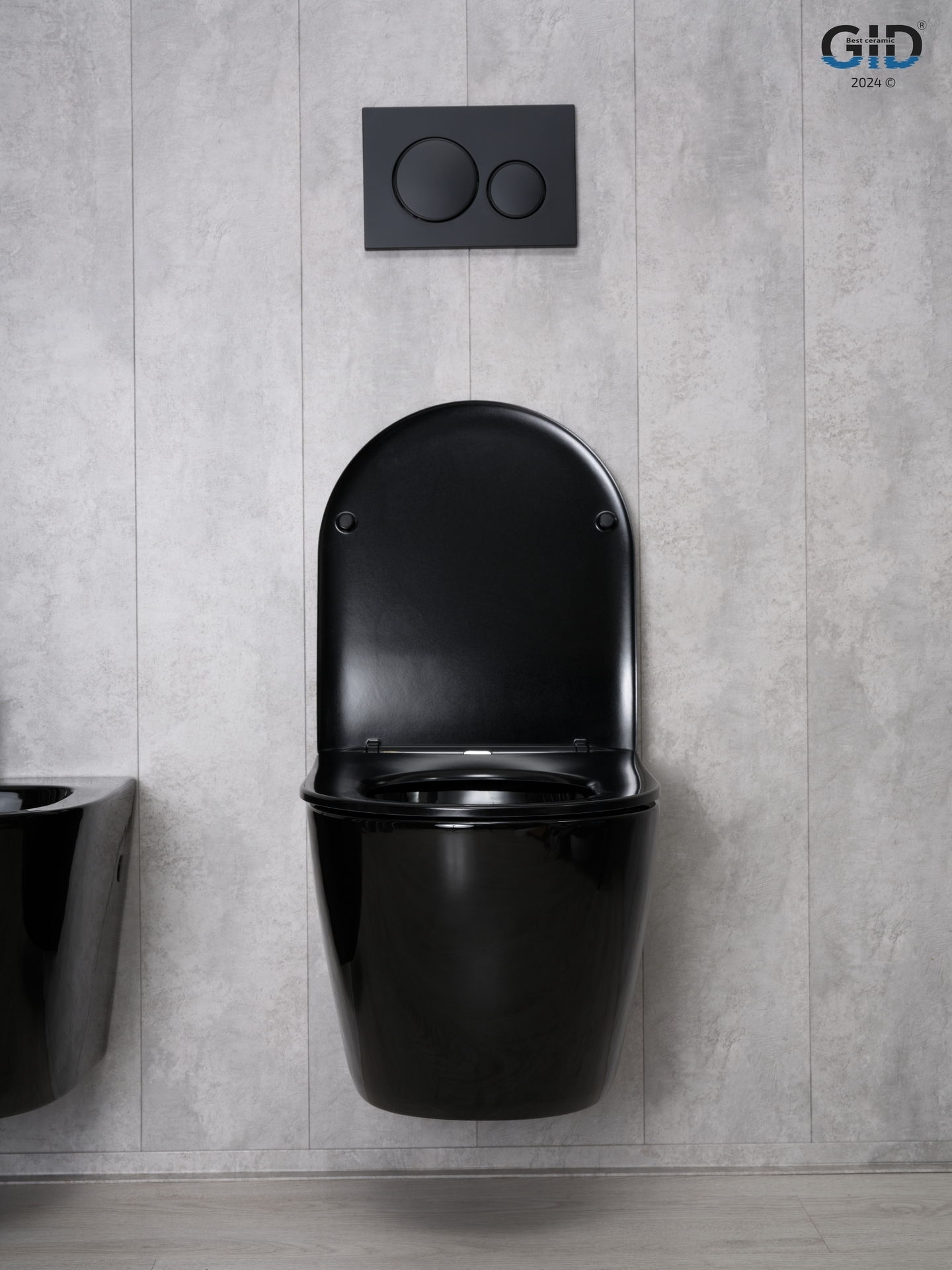 Унитаз подвесной Gid Tr2198-18 62204Y черная глянцевая 49x36x35.5