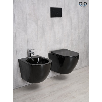 Унитаз подвесной Gid Tr2198-18 62204Y черная глянцевая 49x36x35.5