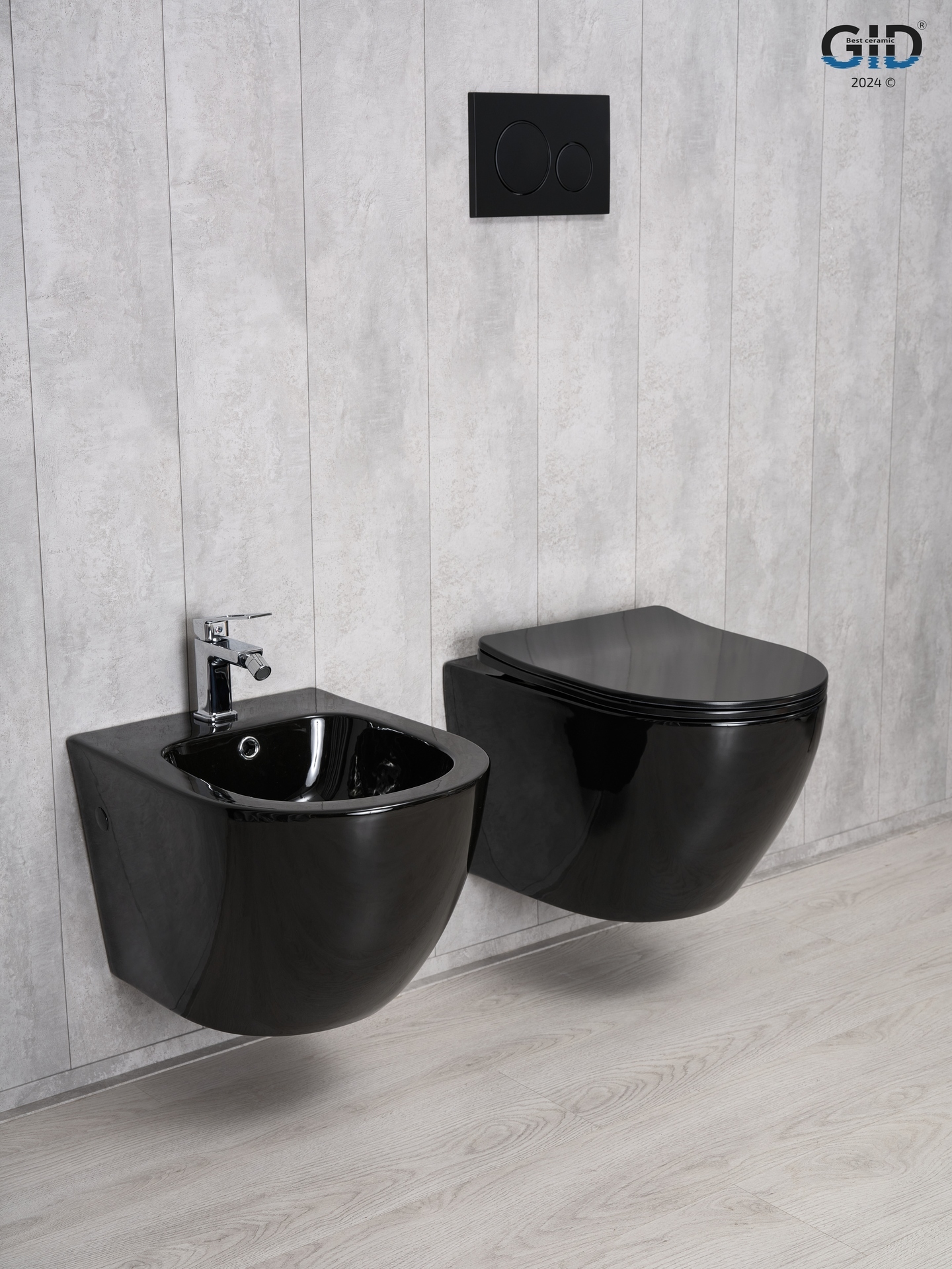 Унитаз подвесной Gid Tr2198-18 62204Y черная глянцевая 49x36x35.5