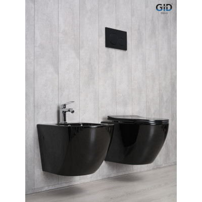 Унитаз подвесной Gid Tr2198-18 62204Y черная глянцевая 49x36x35.5