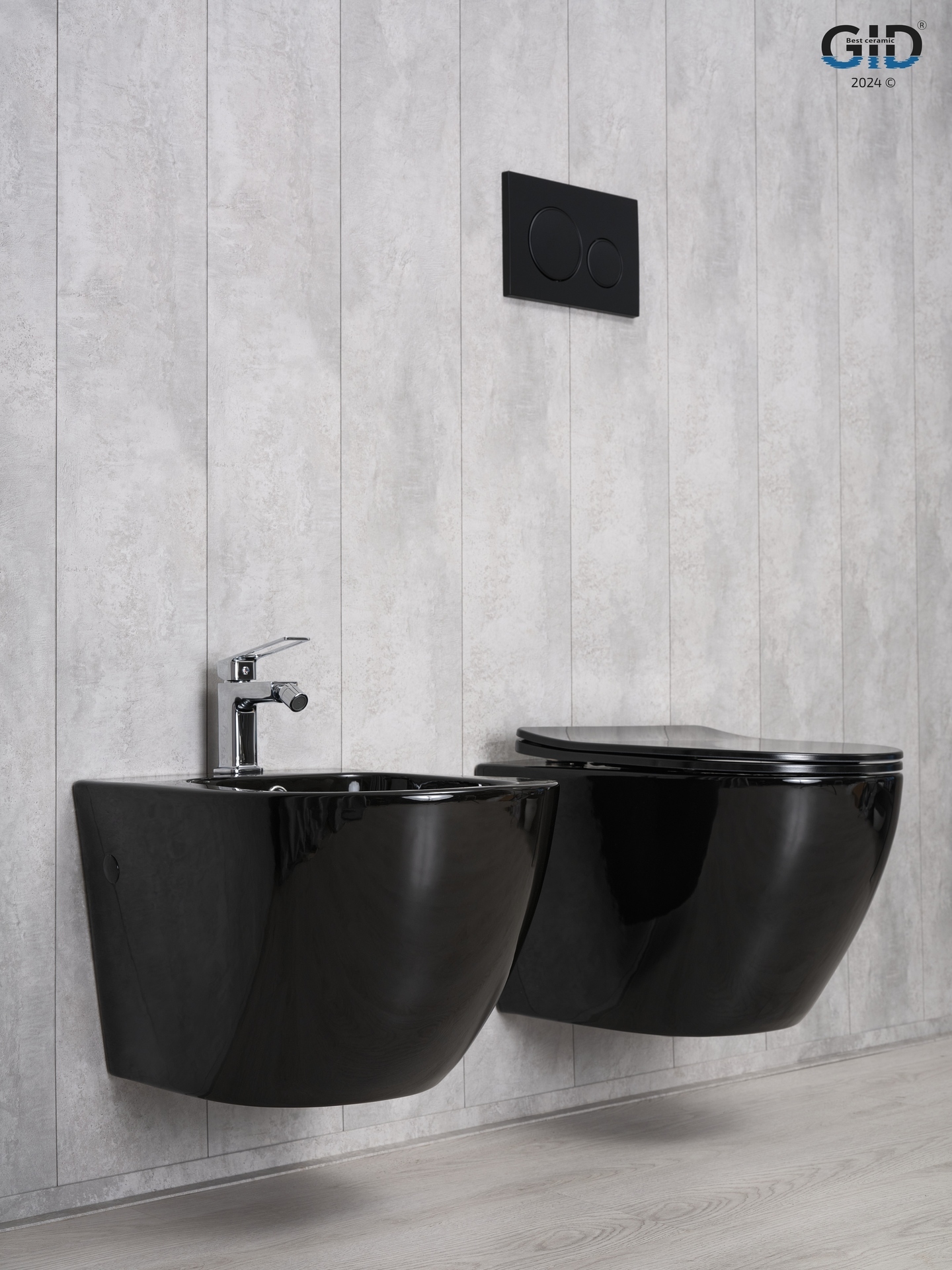 Унитаз подвесной Gid Tr2198-18 62204Y черная глянцевая 49x36x35.5