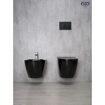 Унитаз подвесной Gid Tr2198-18 62204Y черная глянцевая 49x36x35.5