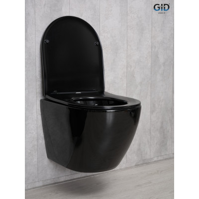 Унитаз подвесной Gid Tr2198-18 62204Y черная глянцевая 49x36x35.5