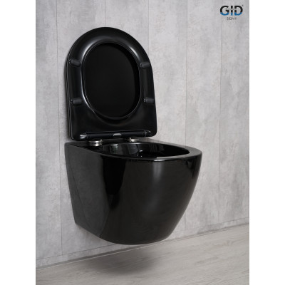 Унитаз подвесной Gid Tr2198-18 62204Y черная глянцевая 49x36x35.5