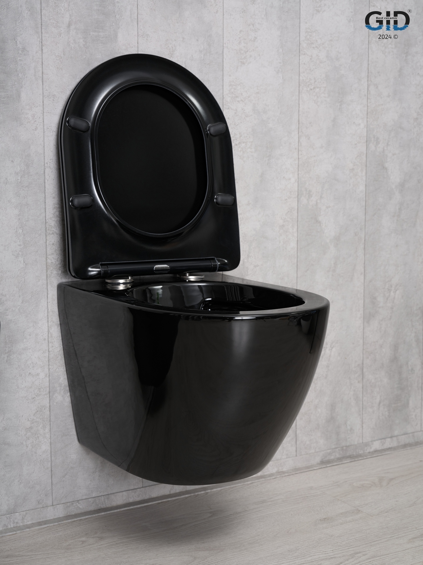 Унитаз подвесной Gid Tr2198-18 62204Y черная глянцевая 49x36x35.5