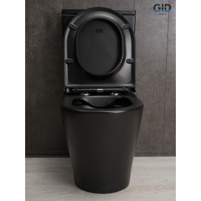 Унитаз напольный Gid Tn2189Bm 62248Y черный матовый 64.5x38.5x82.5