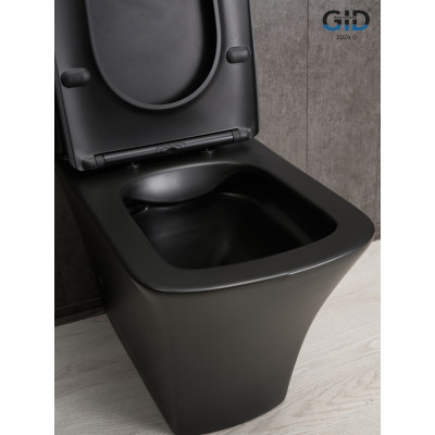 Унитаз напольный Gid Tn2184Bm 62252Y черный матовый 62.5x37x83