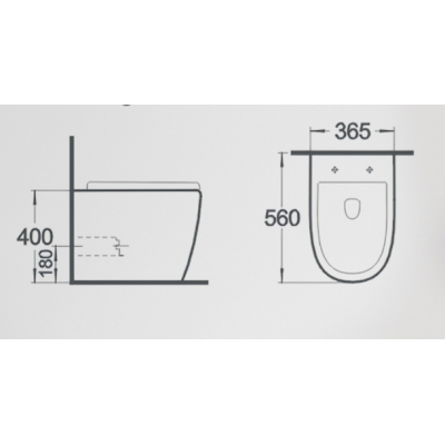 Унитаз приставной Gid TRS-269 62213Y белый 56x36.5x42