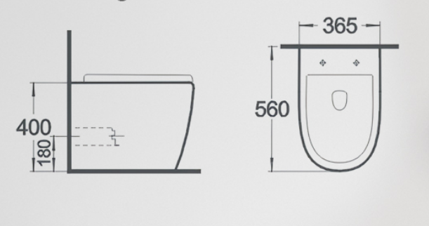 Унитаз приставной Gid TRS-269 62213Y белый 56x36.5x42