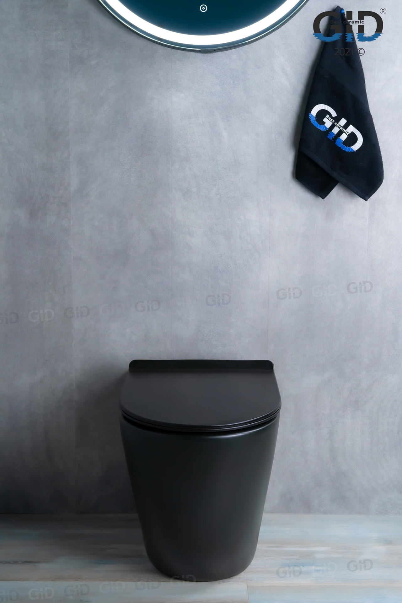 Унитаз приставной Gid TRS-269BM 62214Y черный матовый 56x36.5x42