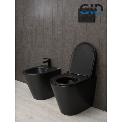 Унитаз приставной Gid TRS-263BM 62212Y черный матовый 56x36x41