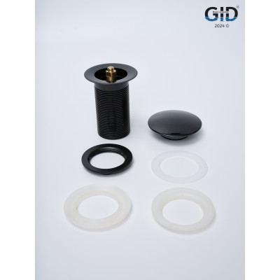 Донный клапан Gid без перелива G-54BL 76601K черный глянцевый 7x7x10