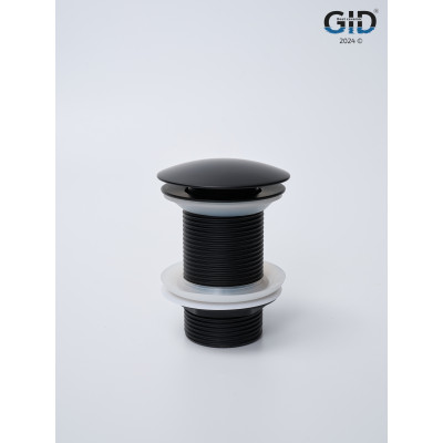 Донный клапан Gid без перелива G-55BM 76602K черный матовый 7x7x10