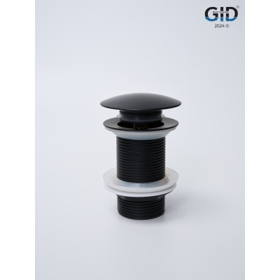 Донный клапан Gid без перелива G-55BM 76602K черный матовый 7x7x10