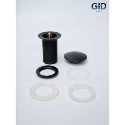 Донный клапан Gid без перелива G-55BM 76602K черный матовый 7x7x10