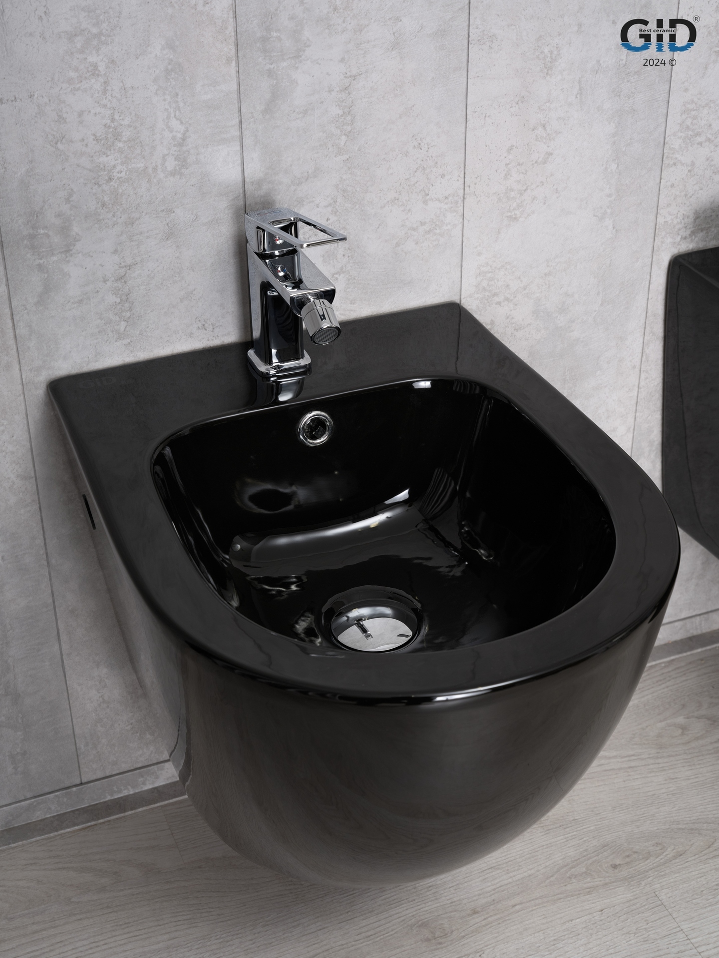 Биде подвесное Gid BDP-96BL 21102 черная глянцевая 48x37x32.5