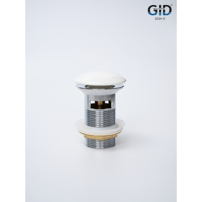 Донный клапан Gid с переливом Wh100-1 71102K белый 7x7x10
