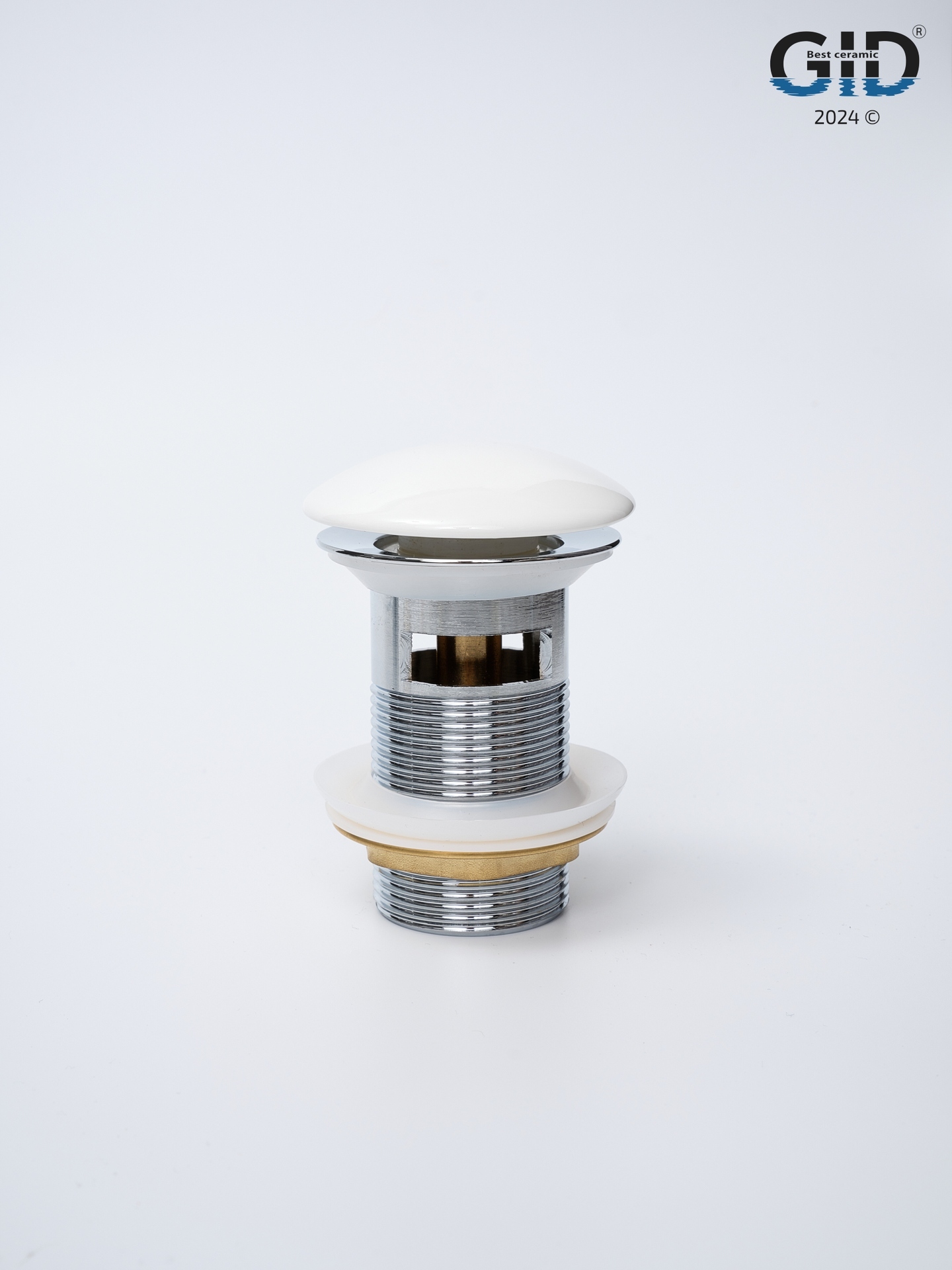 Донный клапан Gid с переливом Wh100-1 71102K белый 7x7x10