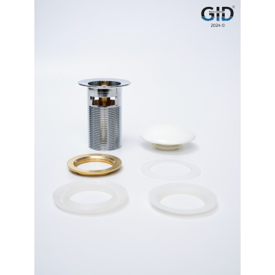 Донный клапан Gid с переливом Wh100-1 71102K белый 7x7x10
