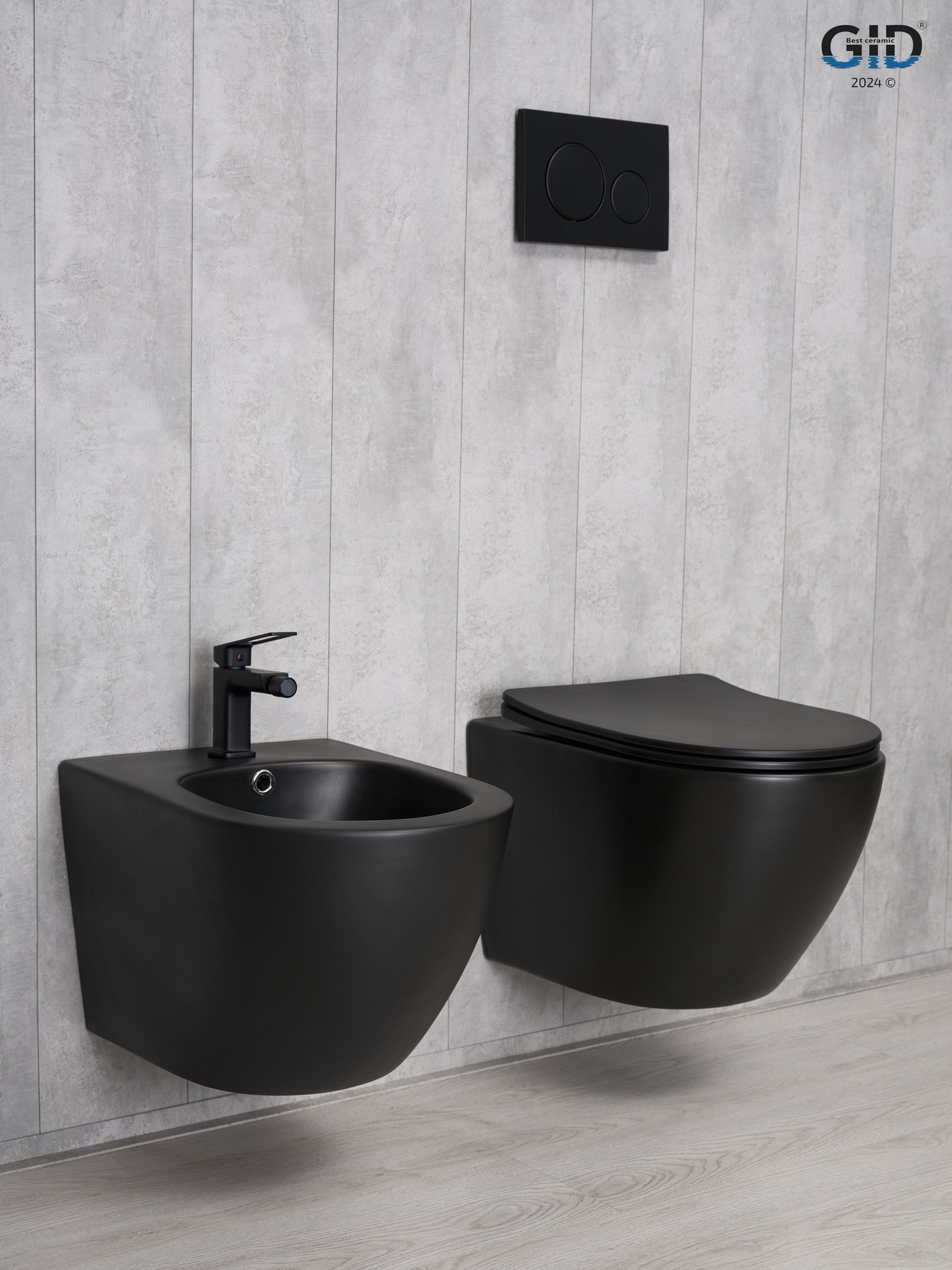Биде подвесное Gid BDP-96BM 21103 черный матовый 48x37x32.5