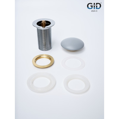 Донный клапан Gid без перелива  Gmh100 74401K серый матовый 7x7x10