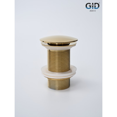 Донный клапан Gid без перелива G100 73301K золото 7x7x10